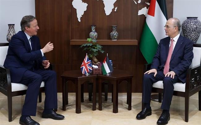 رئيس وزراء فلسطين يبحث مع وزير خارجية بريطانيا الوضع في غزة