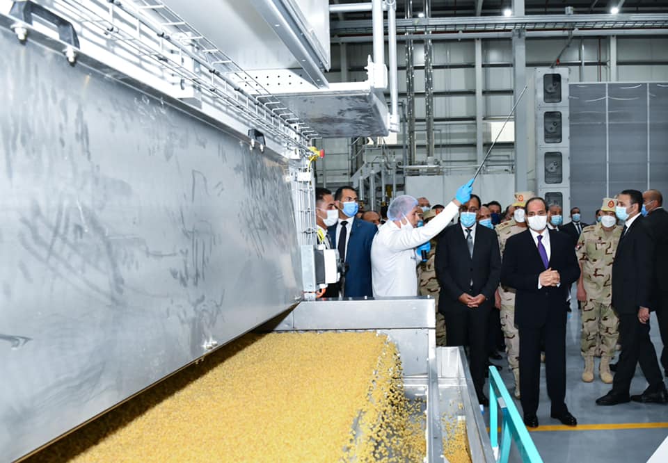 افتتاح  الرئيس السيسي المدينة الصناعية الغذائية  سايلو فودز 