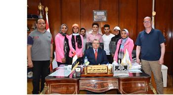 جامعة السادات لشئون تكرم  الفائزين في المهرجان الرياضي 