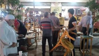 غلق مقاهي وحملات مكبرة لتطبيق الإجراءات الاحترازية في دمياط 