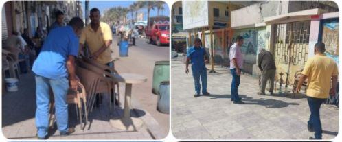 غلق ٧ محلات مخالفة وإعدام ومصادرة ٢٩ شيشة بالبحيرة