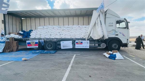 روسيا ترسل مساعدات غذائية للشعب الفلسطينى