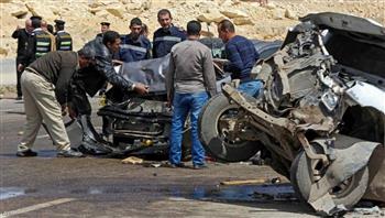   مصرع 3 وإصابة 8 أخرين فى حادث سير بالطريق الصحراوي في المنيا