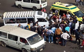 بالصور| إصابة 3 أشخاص في حادث تصادم بالجيزة
