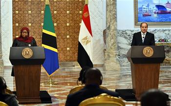   مباحثات الرئيس السيسي مع رئيسة تنزانيا تتصدر الصحف