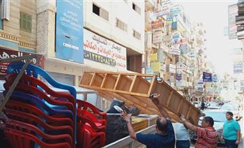   إزالة سقف مخالف و١٣ حالة اشغال بالإسكندرية 