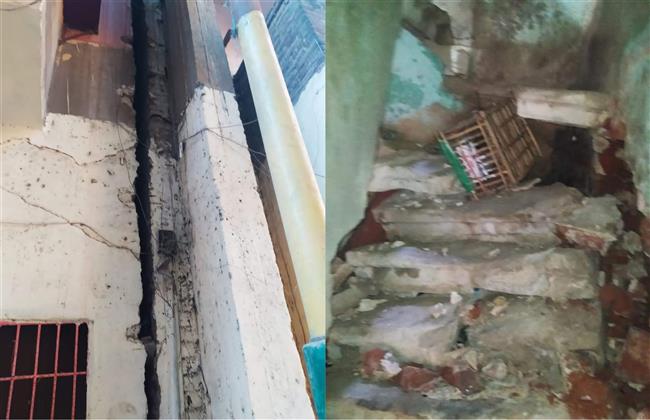 بالصور| إخلاء عقار من السكان بالشرابية بعد حدوث انهيار جزئي