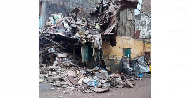 انهيار عقار غرب الإسكندرية بسبب الطقس السيئ