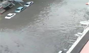   شوارع الإسكندرية تغرق في مياه الأمطار