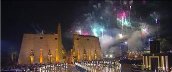   الألعاب النارية أشعلت سماء مدينة الأقصر في احتفالية افتتاح طريق الكباش