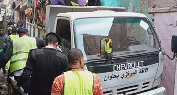 استمرار أعمال الإزالة بمنطقة أبو قرن العشوائية بحى مصر القديمة 