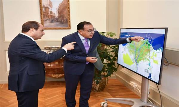 الرئيس عبد الفتاح السيسى يجتمع مع مدبولى ووزير الإسكان