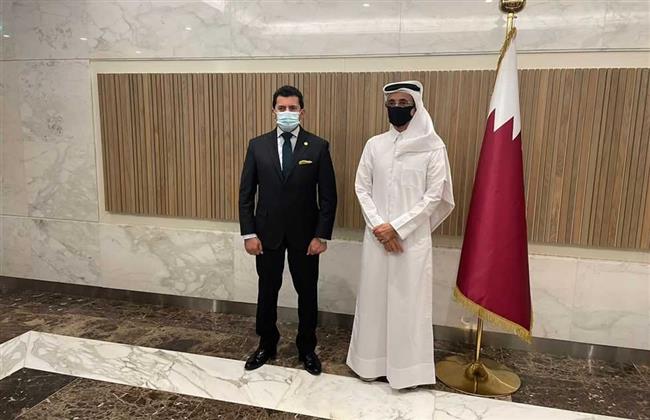 وزير الشباب والرياضة يبحث مع نظيره القطري تعزيز التعاون الثنائي