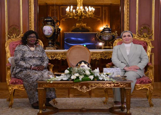 انتصار السيسي: سعدت بلقاء السيدة الأولى لجمهورية إفريقيا الوسطى