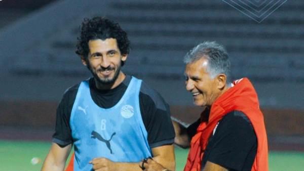 حجازى وريان يشاركان فى المران الصباحى لـ منتخب مصر