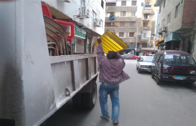 إزالة ٤٠ حالة اشغال متنوع من شوارع حي وسط الاسكندرية