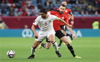   انتهاء الشوط الأول بين مصر والأردن بالتعادل بهدف لكل فريق