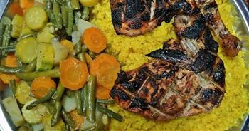 طريقة عمل أرز تكا الأصفر