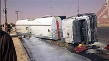 تحويلة مرورية بطريق الإسكندرية الصحراوى إثر إنقلاب سيارة مُحملة بالمواد البترولية 