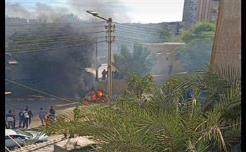   النيران تلتهم «توكتوك» بالقرب من محطة سكة حديد في قنا