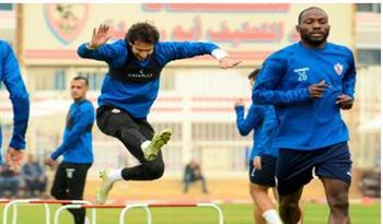 تدريبات تأهيلية للاعبي الزمالك في مجمع الصالات
