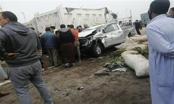   تعطل المرور بطريق القاهرة الإسكندرية الزراعى لاصطدام 7 سيارات أمام طوخ