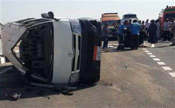   إصابة 13 شخصًا في حادث انقلاب ميكروباص لاختلال عجلة القيادة بالبحيرة