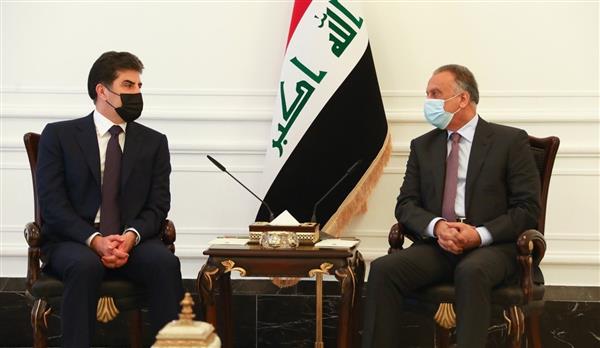 الكاظمى وبارزانى يبحثان التطورات فى العراق