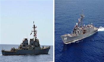   تدريب بحرى عابر بين البحرية المصرية والأمريكية بالبحر الأحمر