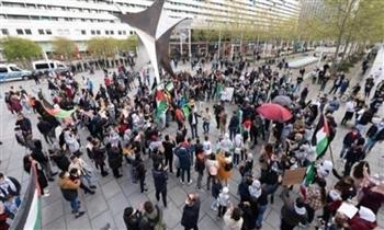 متظاهرون يتضامنون مع فلسطين فى شرق ألمانيا