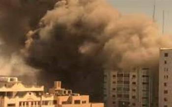   الجيش الإسرائيلى يدمر برج الجلاء فى غزة 