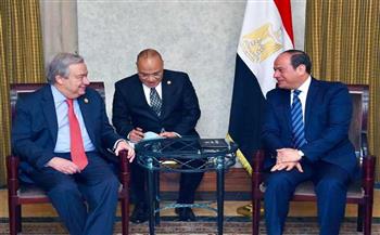   سكرتير الأمم المتحدة لـ«السيسي»: نساند الجهود المصرية للتوصل لوقف إطلاق النار