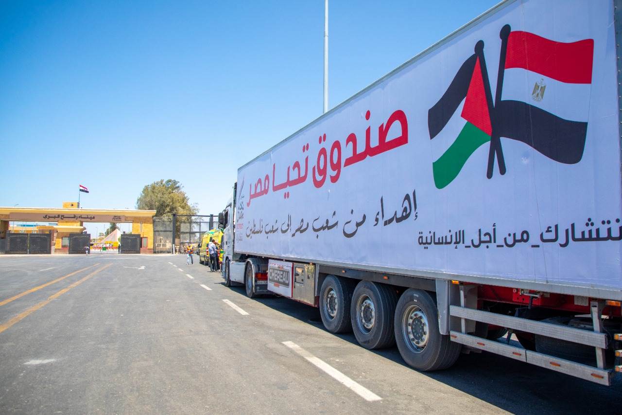 قافلة مساعدات ثانية من «تحيا مصر» تصل إلى غزة