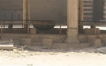   صور|| سقوط جزء من الرفرف الخشبي بميضأة جامع السلطان حسن