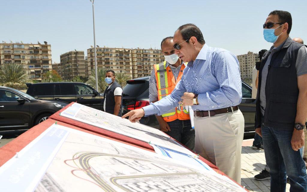 تفقد السيسى أعمال تطوير المحاور بشرق القاهرة يتصدر عناوين الصحف