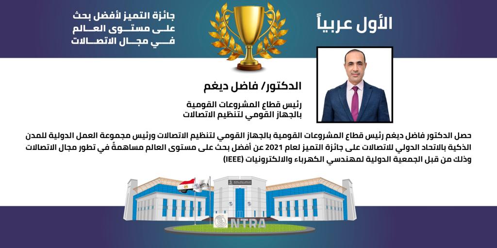 لأول مرة عربيا ..جائزة أفضل بحث في الاتصالات بالعالم للدكتور فاضل ديغم