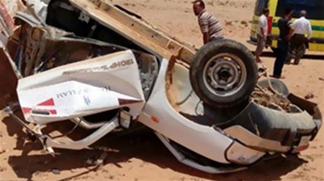 حادث انقلاب مروع بصحراوى أسيوط  