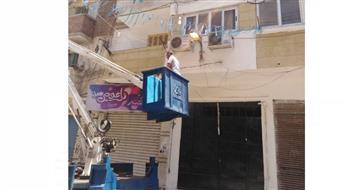توفيرًا للطاقة.. إنارة الأعمدة بالإسكندرية في الأوقات المحددة لها