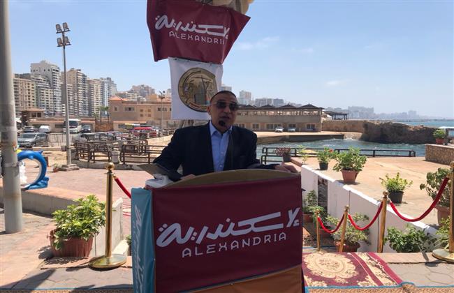 من أمام«بئر مسعود» ..محافظ الإسكندرية يعلن تدشين مشروع الهوية البصرية