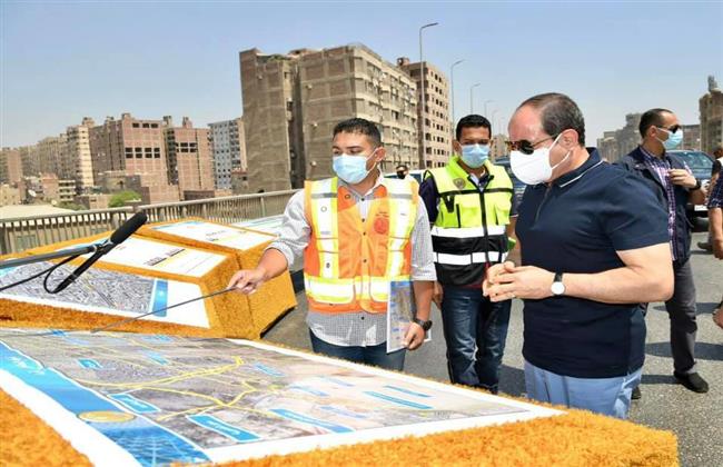 صور .. السيسى يتفقد أعمال التطوير والصيانة للطريق الدائرى
