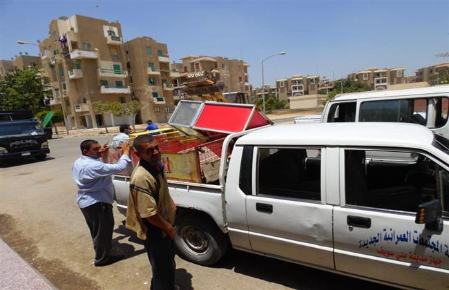حملة لإزالة الإشغالات وضبط المخالفات ببني سويف