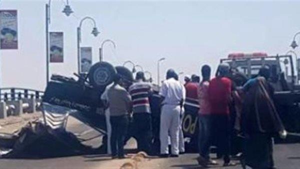 إصابة ضابط وأمين شرطة فى حادث تصادم بالقليوبية 