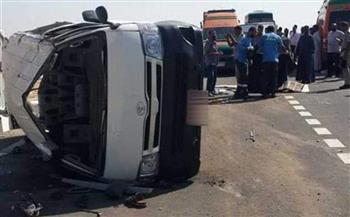 إصابة 8 عمال في انقلاب ميكروباص ببني سويف
