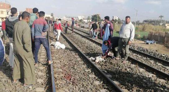 مصرع 3 أشخاص دهسا بعجلات قطار الدقهلية
