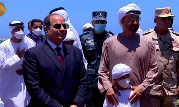 محمد بن زايد يهنئ الرئيس السيسي بافتتاح قاعدة 3 يوليو البحرية
