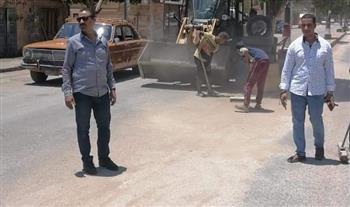 حملات نظافة ورفع كفاءة الطرق والشوارع والميادين بأخميم