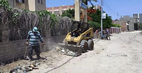 استمرار أعمال النظافة ورفع الإشغالات وتطهير الترع والمصارف ببلطيم