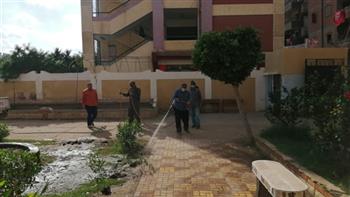   حملات النظافة والتجميل وأعمال الرش والتطهير بكفر الشيخ