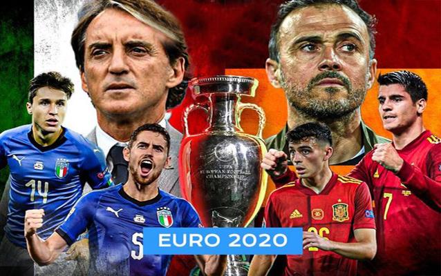 يورو 2020.. بث مباشر لمباراة منتخب إيطاليا و اسبانيا