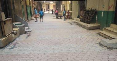 الجيزة ترصف ١٥ شارع ببولاق الدكرور بالإنترلوك